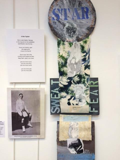 Poem alongside artwork responding to the story of George Garden, on display in Inverness Museum's Community Gallery