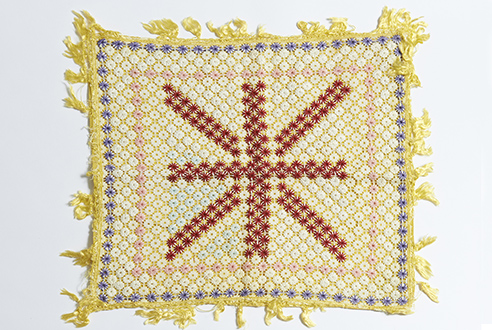 4.Needlepoint Union Jack design created by Murdo MacRae during his therapeutic recovery sessions at Oldmills Hospital. © Inverness Museum and Art Gallery